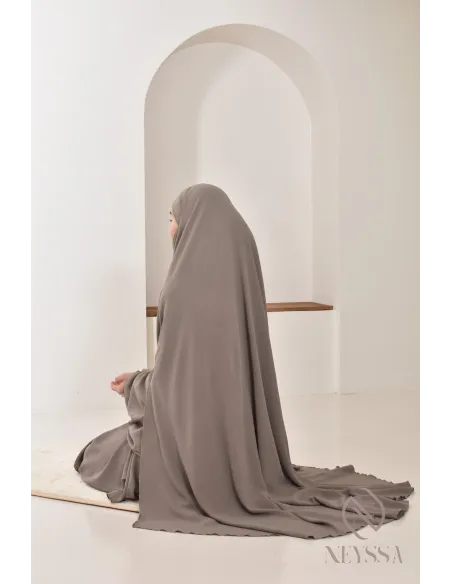 Abaya Khimar extra lang aus Jazz, Neyssa Confection, made in France.