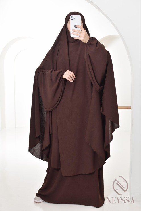 Abaya Khimar extra lang aus Jazz, Neyssa Confection, made in France.