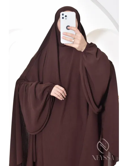 Abaya Khimar extra lang aus Jazz, Neyssa Confection, made in France.