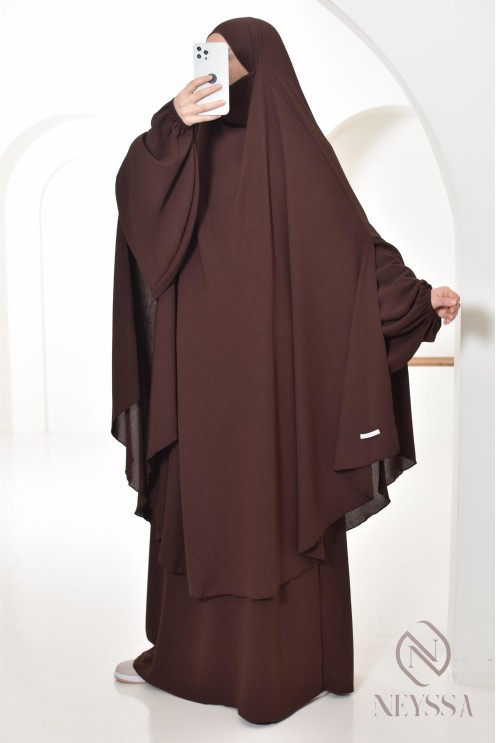 Abaya Khimar extra lang aus Jazz, Neyssa Confection, made in France.