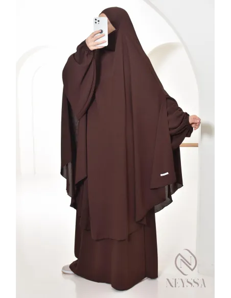 Abaya Khimar extra lang aus Jazz, Neyssa Confection, made in France.