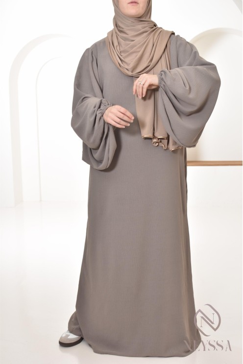 Abaya Khimar extra lang aus Jazz, Neyssa Confection, made in France.