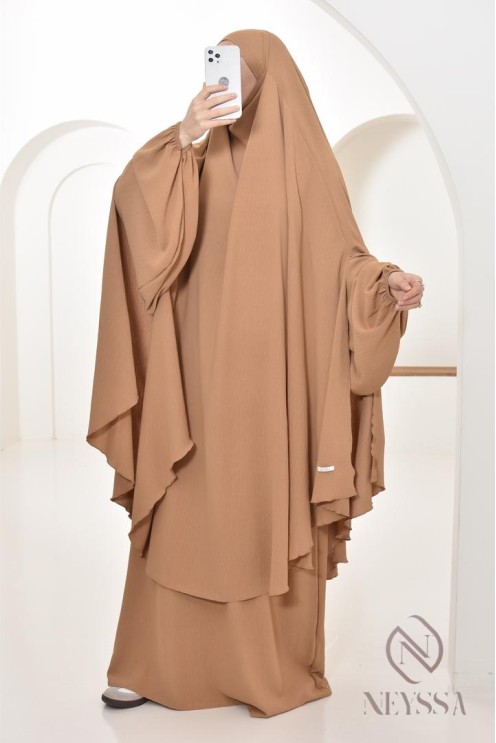 Abaya Khimar extra lang aus Jazz, Neyssa Confection, made in France.