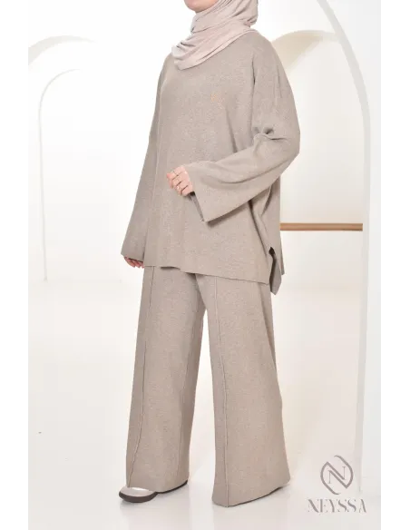 ensemble cocooning femme maille tissée, une confection Neyssa