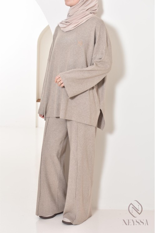 ensemble cocooning femme maille tissée, une confection Neyssa