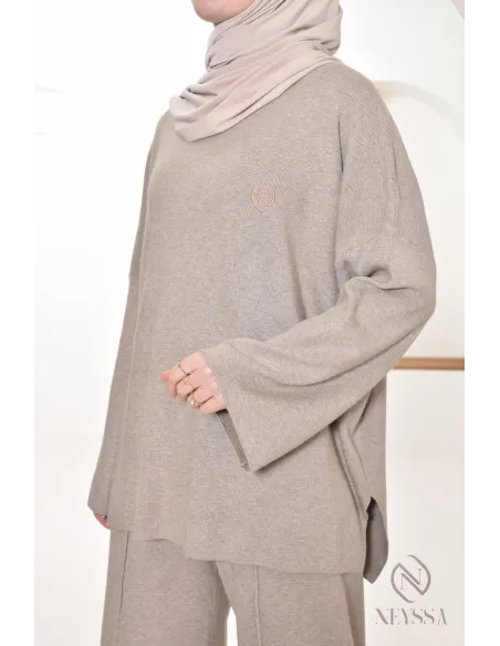 ensemble cocooning femme maille tissée, une confection Neyssa