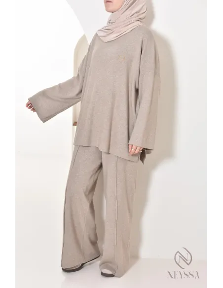 ensemble cocooning femme maille tissée, une confection Neyssa