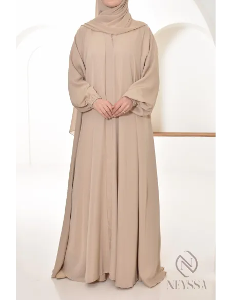 Abaya Dubai Frau lang Umbrella Cut, Outfit-Idee verschleierte Frau