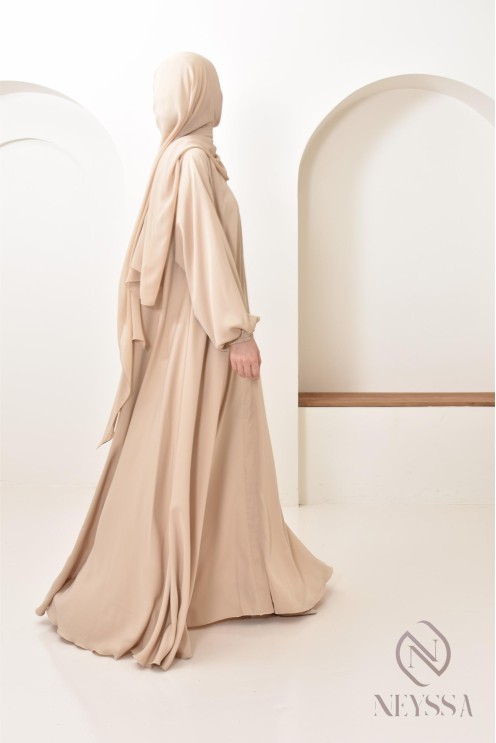 Abaya Dubai Frau lang Umbrella Cut, Outfit-Idee verschleierte Frau