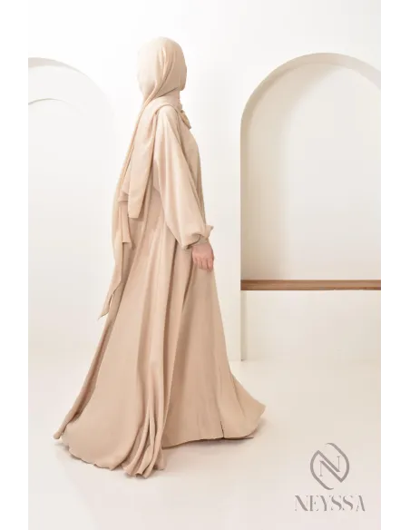 Abaya Dubai Frau lang Umbrella Cut, Outfit-Idee verschleierte Frau