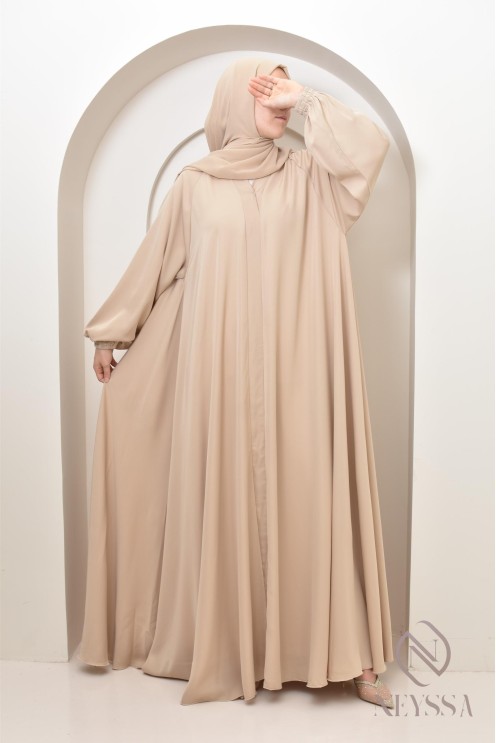 Abaya Dubai Frau lang Umbrella Cut, Outfit-Idee verschleierte Frau