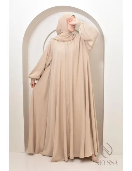 Abaya Dubai Frau lang Umbrella Cut, Outfit-Idee verschleierte Frau