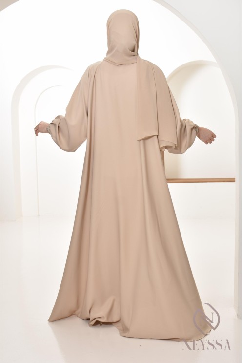 Abaya Dubai Frau lang Umbrella Cut, Outfit-Idee verschleierte Frau