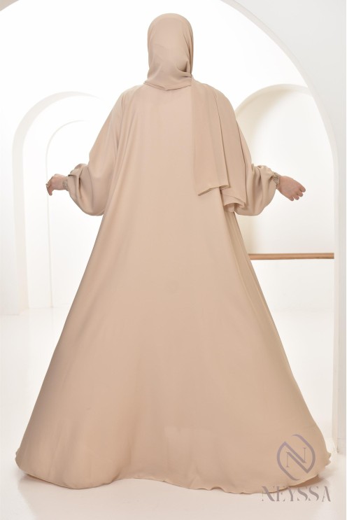 Abaya Dubaï femme longue coupe Umbrella, idée outfit femme voilée
