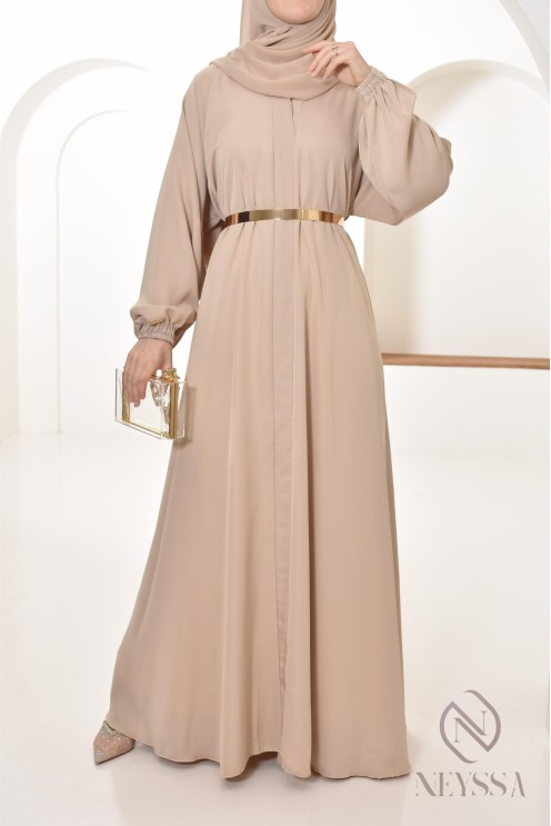 Abaya Dubai Frau lang Umbrella Cut, Outfit-Idee verschleierte Frau