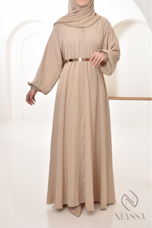Abaya Dubai Frau lang Umbrella Cut, Outfit-Idee verschleierte Frau