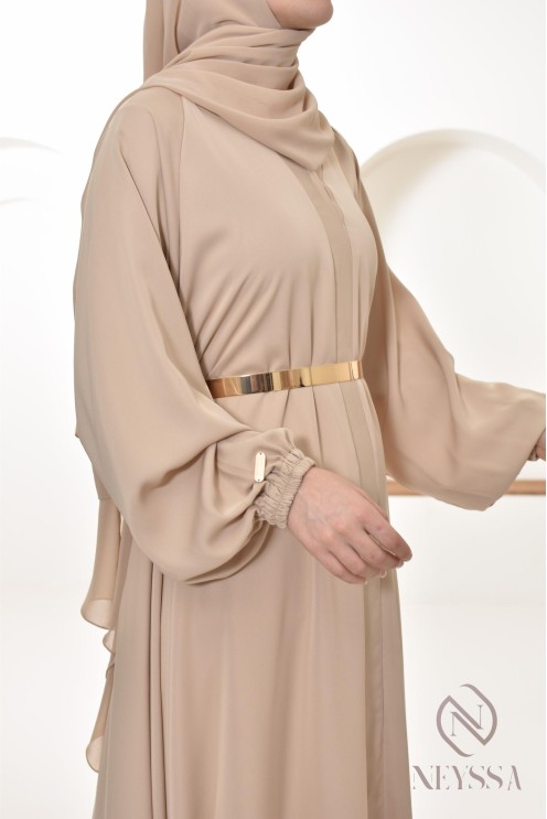 Abaya Dubai Frau lang Umbrella Cut, Outfit-Idee verschleierte Frau