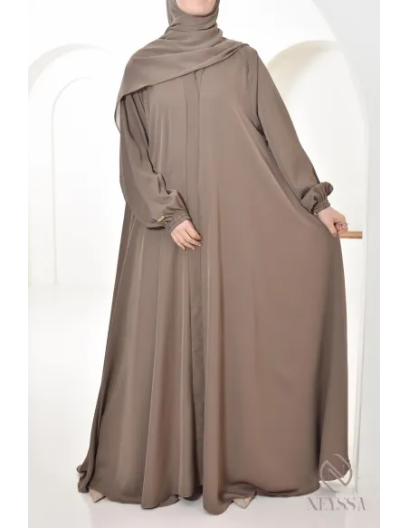 Abaya Umbrella Dubaï taupe confection neyssa, idée de tenues femme 