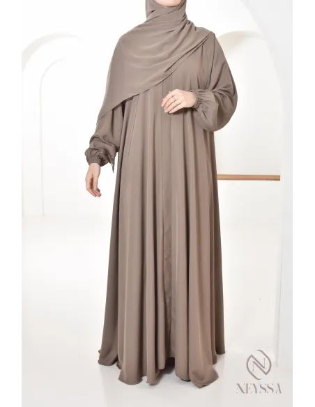 Abaya Umbrella Dubaï taupe confection neyssa, idée de tenues femme 