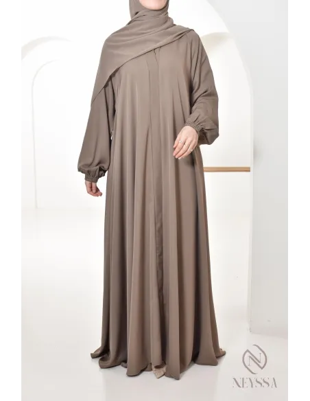 Abaya Umbrella Dubaï taupe confection neyssa, idée de tenues femme 