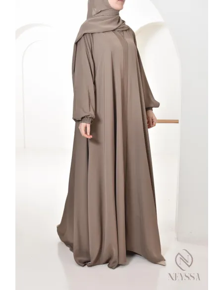 Abaya Umbrella Dubaï taupe confection neyssa, idée de tenues femme 