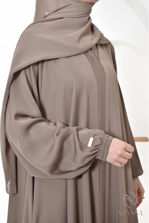 Abaya Umbrella Dubaï taupe confection neyssa, idée de tenues femme 
