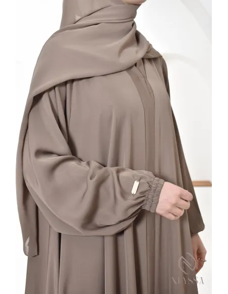 Abaya Umbrella Dubaï taupe confection neyssa, idée de tenues femme 