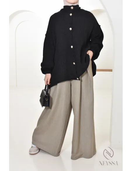 knitted button cardigan, oversized cut, warm for winter