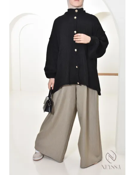 knitted button cardigan, oversized cut, warm for winter