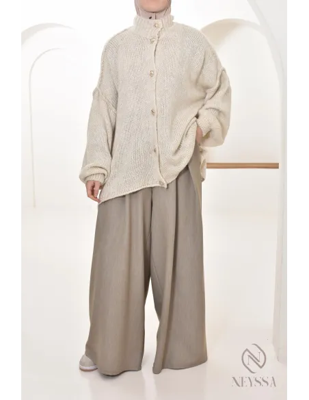 cardigan à boutons en maille, coupe oversize, bien chaud pour l'hiver