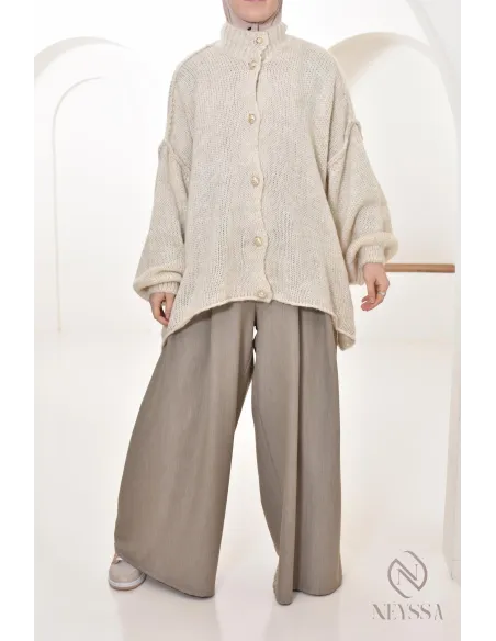 cardigan à boutons en maille, coupe oversize, bien chaud pour l'hiver