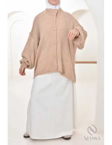 Strickjacke mit Knöpfen, Oversize-Schnitt, schön warm für den Winter