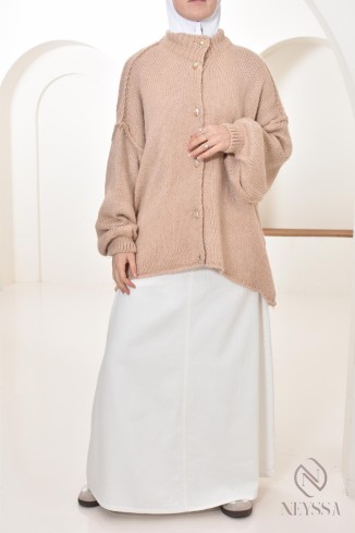 knitted button cardigan, oversized cut, warm for winter