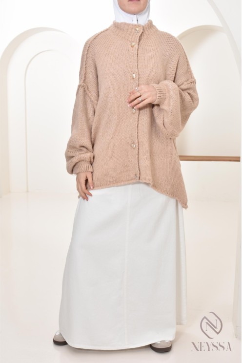 knitted button cardigan, oversized cut, warm for winter