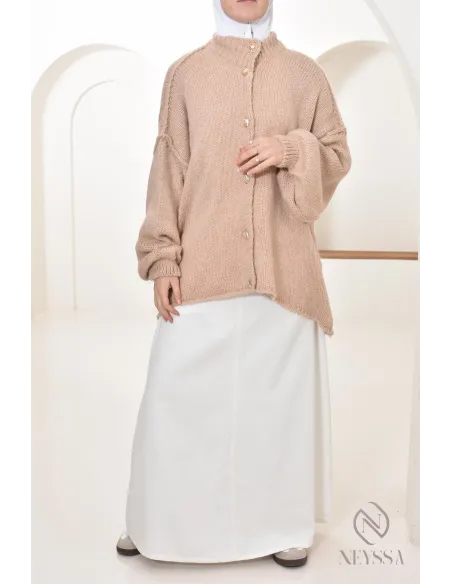 cardigan à boutons en maille, coupe oversize, bien chaud pour l'hiver