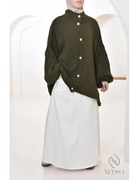 knitted button cardigan, oversized cut, warm for winter