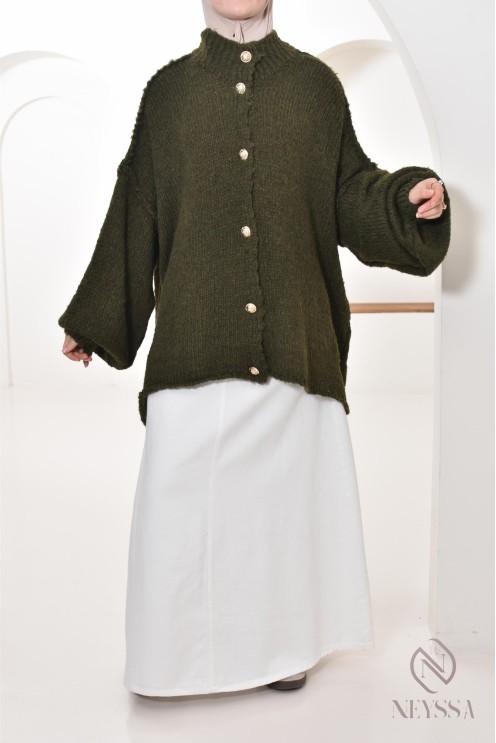 Strickjacke mit Knöpfen, Oversize-Schnitt, schön warm für den Winter