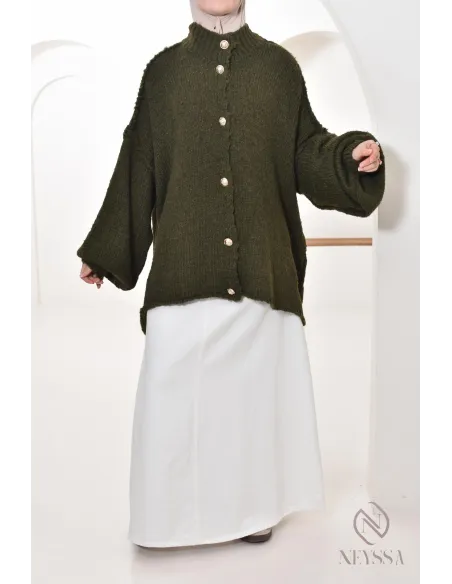 knitted button cardigan, oversized cut, warm for winter