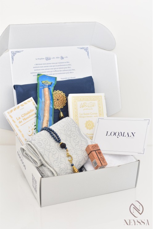 Gift box for men, gift ideas, prayer rugs, coran, ramadan