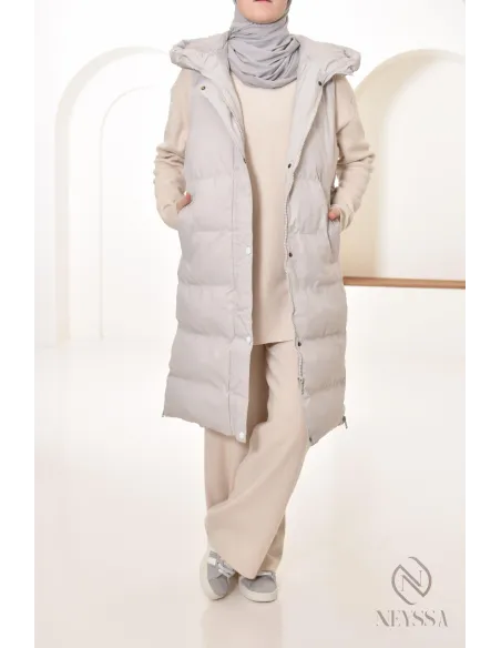 doudoune femme voilée sans manches, jilbeb friendly, outfit hiver 