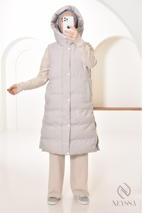 doudoune femme voilée sans manches, jilbeb friendly, outfit hiver 