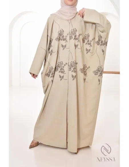 Abaya Dubai Luxus bestickter Kimono, Schmetterlingsstil