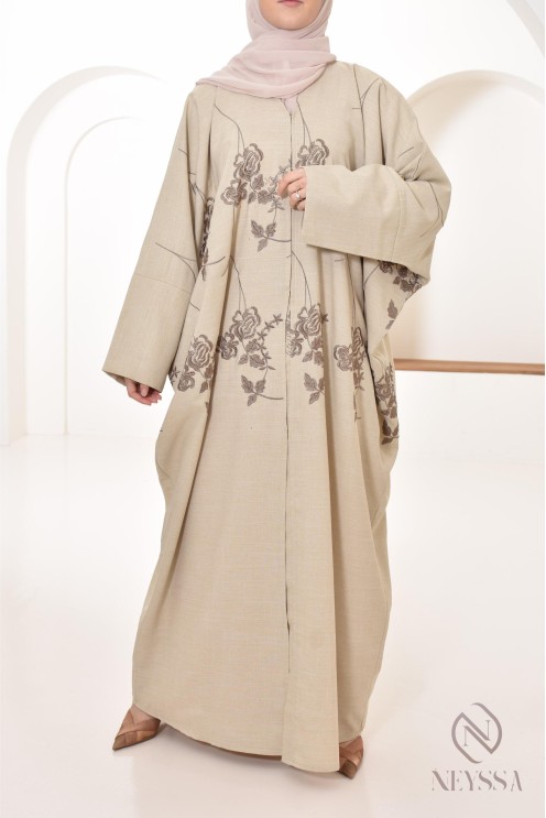 Abaya Dubai Luxus bestickter Kimono, Schmetterlingsstil