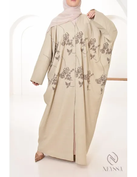 Abaya Dubai Luxus bestickter Kimono, Schmetterlingsstil