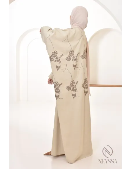 Abaya Dubai Luxus bestickter Kimono, Schmetterlingsstil