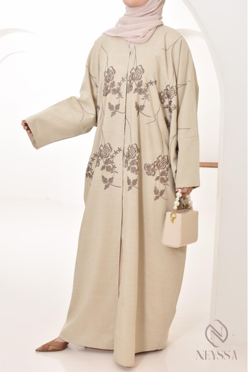 Abaya Dubai Luxus bestickter Kimono, Schmetterlingsstil