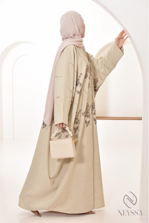 Abaya Dubai Luxus bestickter Kimono, Schmetterlingsstil