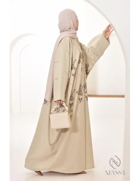 Abaya Dubai Luxus bestickter Kimono, Schmetterlingsstil