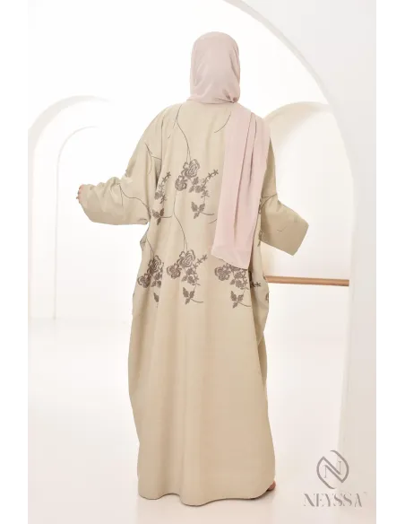 Abaya Dubai Luxus bestickter Kimono, Schmetterlingsstil
