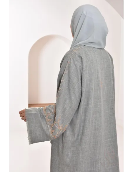 Abaya Kimono Dubai grün für muslimische Frauen, besonderer Anlass